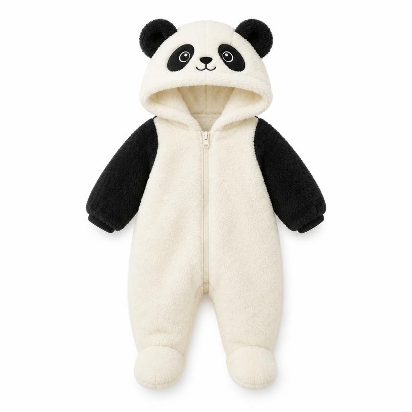 Baby Winter Romper with Hood (Panda)
